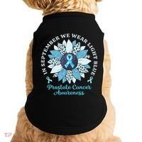 In September We Wear Light Blue Sunflower Prostate Cancer Doggie Tank thumb 0