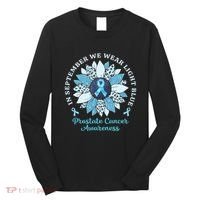 In September We Wear Light Blue Sunflower Prostate Cancer Long Sleeve Shirt thumb 0