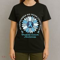 In September We Wear Light Blue Sunflower Prostate Cancer T-Shirt thumb 4
