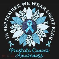 In September We Wear Light Blue Sunflower Prostate Cancer Button thumb 1