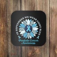 In September We Wear Light Blue Sunflower Prostate Cancer Coaster thumb 0