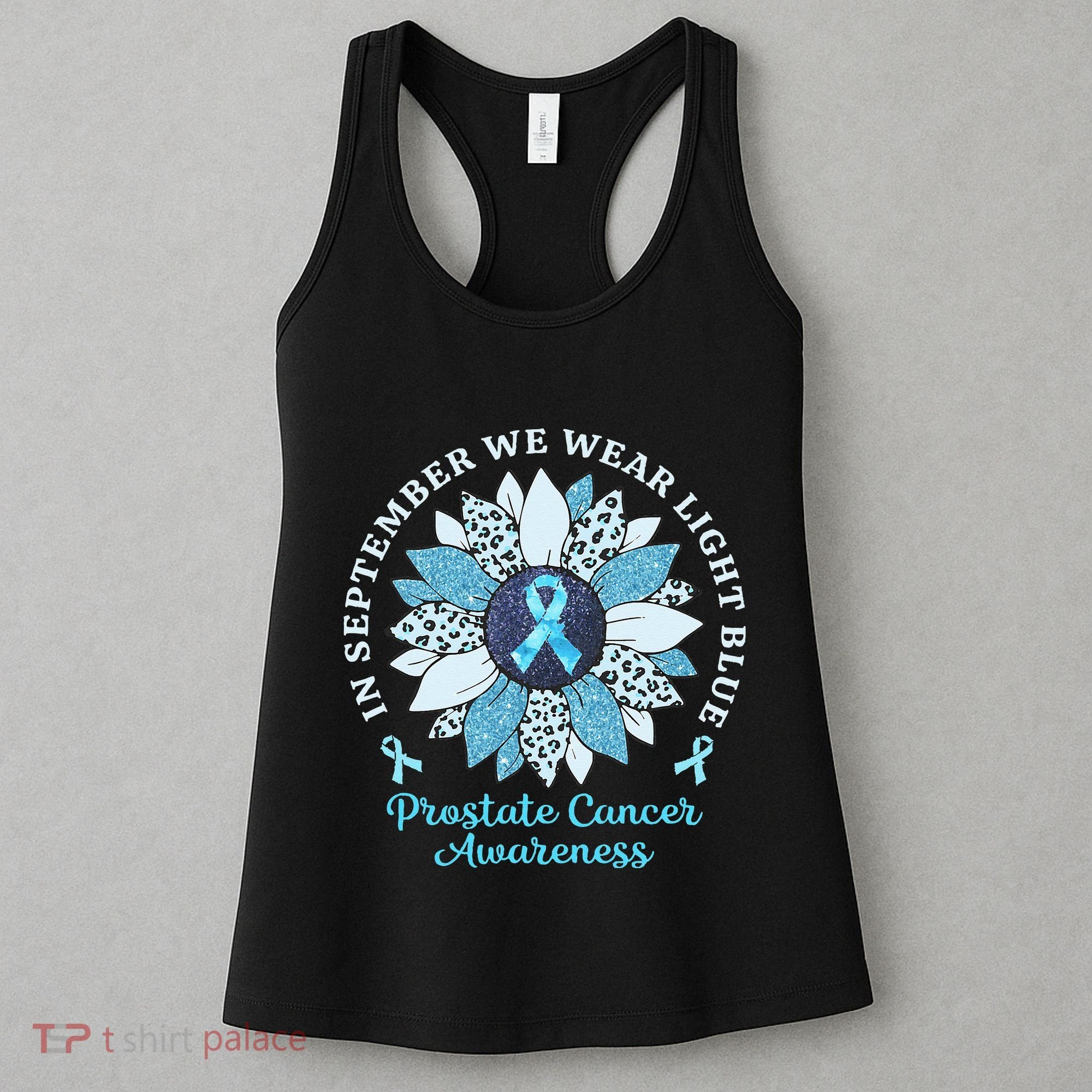 In September We Wear Light Blue Sunflower Prostate Cancer Women's Tank Top