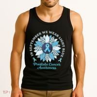 In September We Wear Light Blue Sunflower Prostate Cancer Tank Top thumb 3