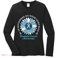 In September We Wear Light Blue Sunflower Prostate Cancer Women's Long Sleeve Shirt thumb 0