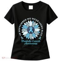 In September We Wear Light Blue Sunflower Prostate Cancer Women's T-Shirt thumb 0