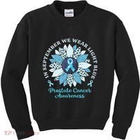 In September We Wear Light Blue Sunflower Prostate Cancer Kids Sweatshirt thumb 0