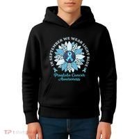 In September We Wear Light Blue Sunflower Prostate Cancer Kids Hoodie thumb 4