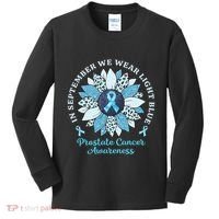 In September We Wear Light Blue Sunflower Prostate Cancer Kids Long Sleeve Shirt thumb 0