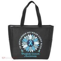 In September We Wear Light Blue Sunflower Prostate Cancer Tote Bag thumb 0
