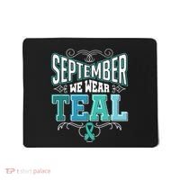 In September We Wear Teal Rainbow Ovarian Cancer Awareness Tank Top Mousepad thumb 0