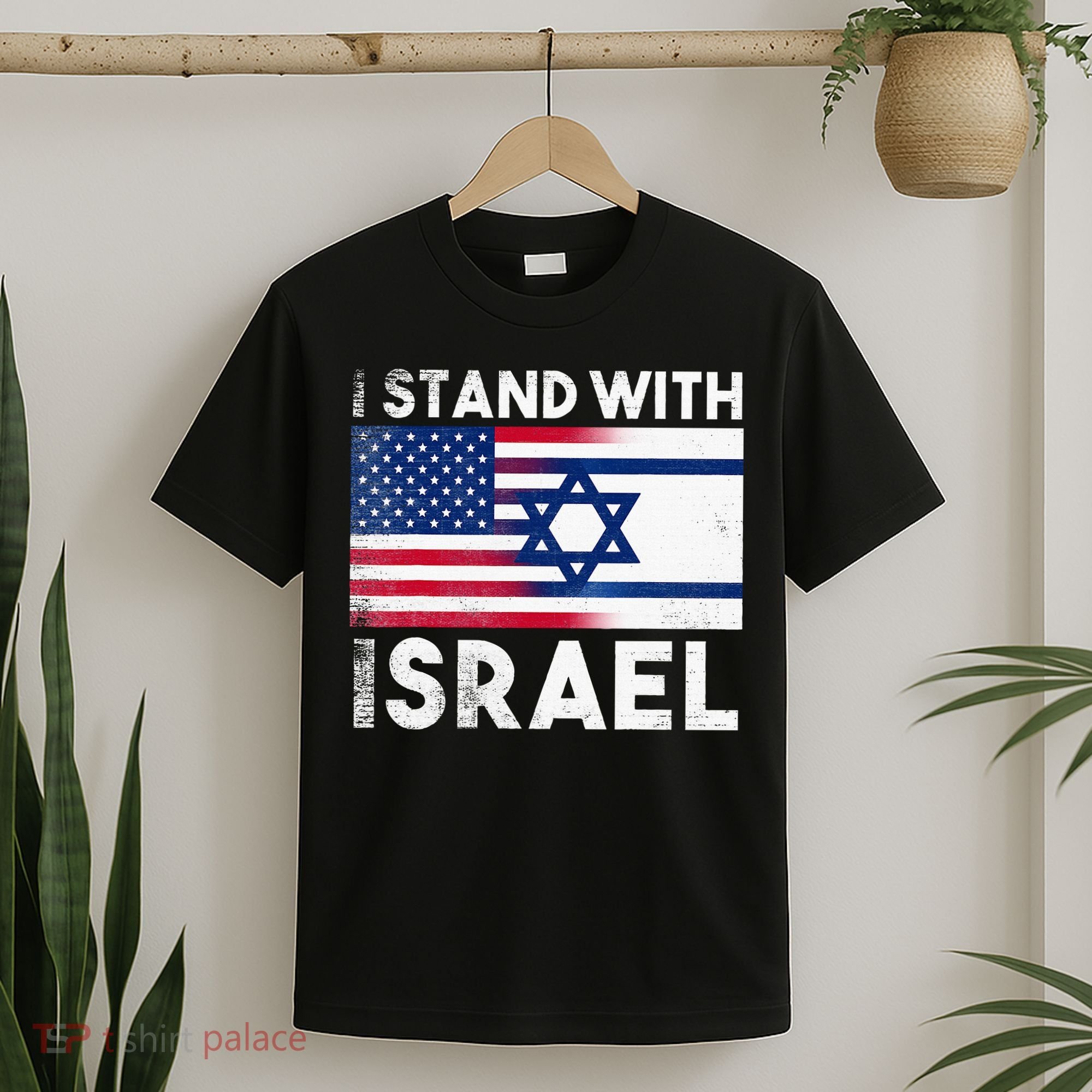 I Stand With Israel Pray For Israel US and Israel Flag T-Shirt