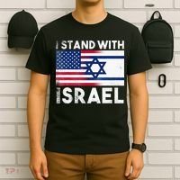 I Stand With Israel Pray For Israel US and Israel Flag T-Shirt thumb 6