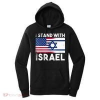 I Stand With Israel Pray For Israel US and Israel Flag Women's Hoodie thumb 0