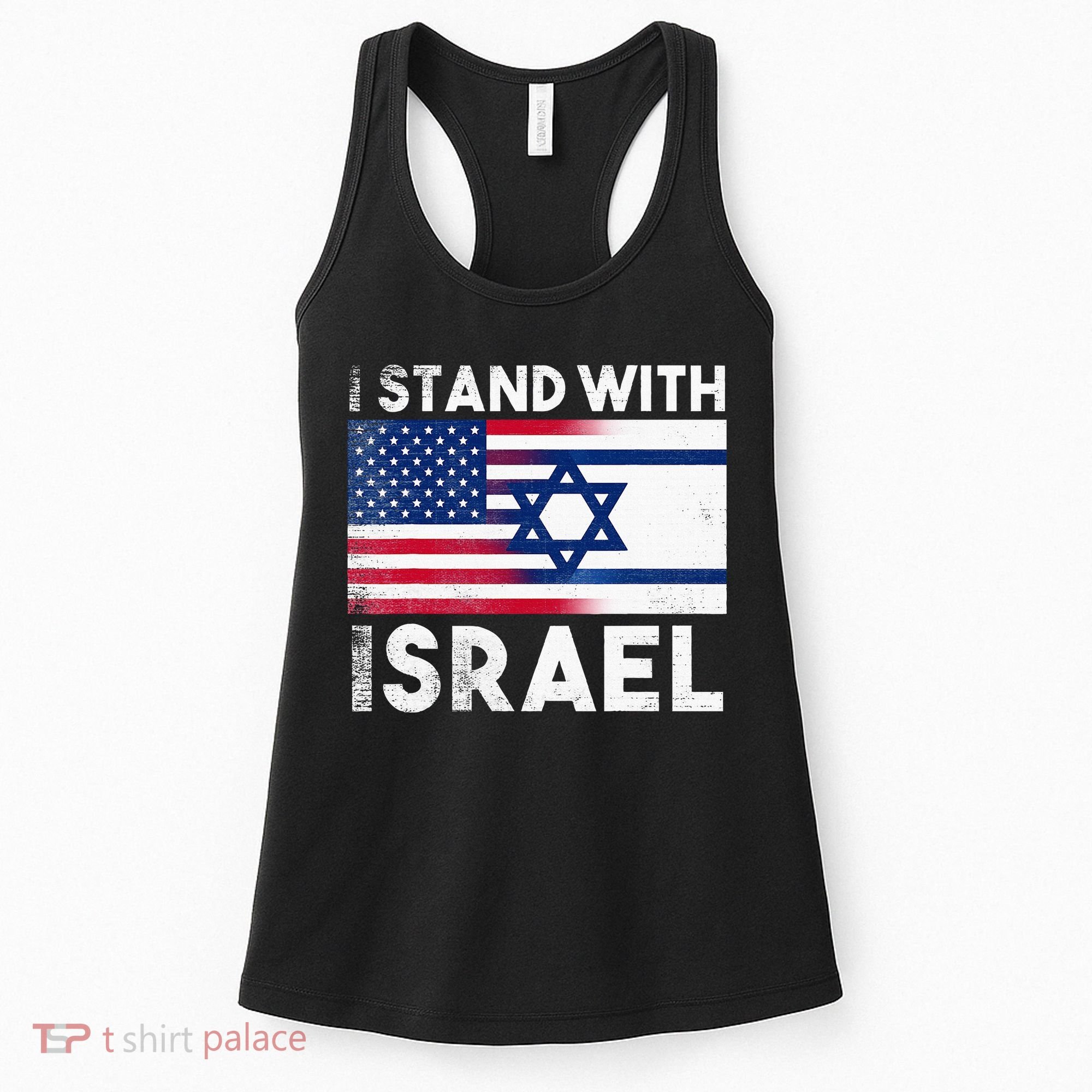 I Stand With Israel Pray For Israel US and Israel Flag Women's Tank Top