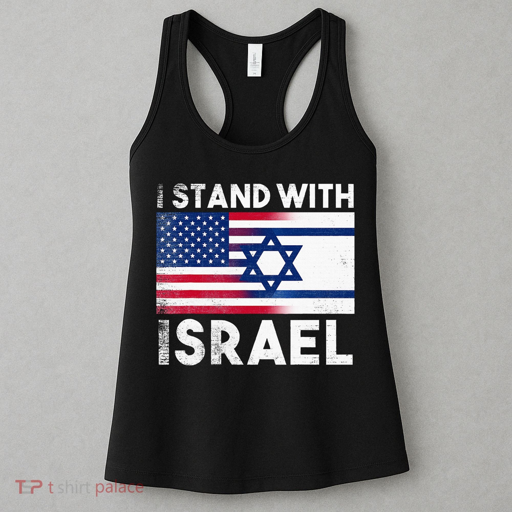 I Stand With Israel Pray For Israel US and Israel Flag Women's Tank Top
