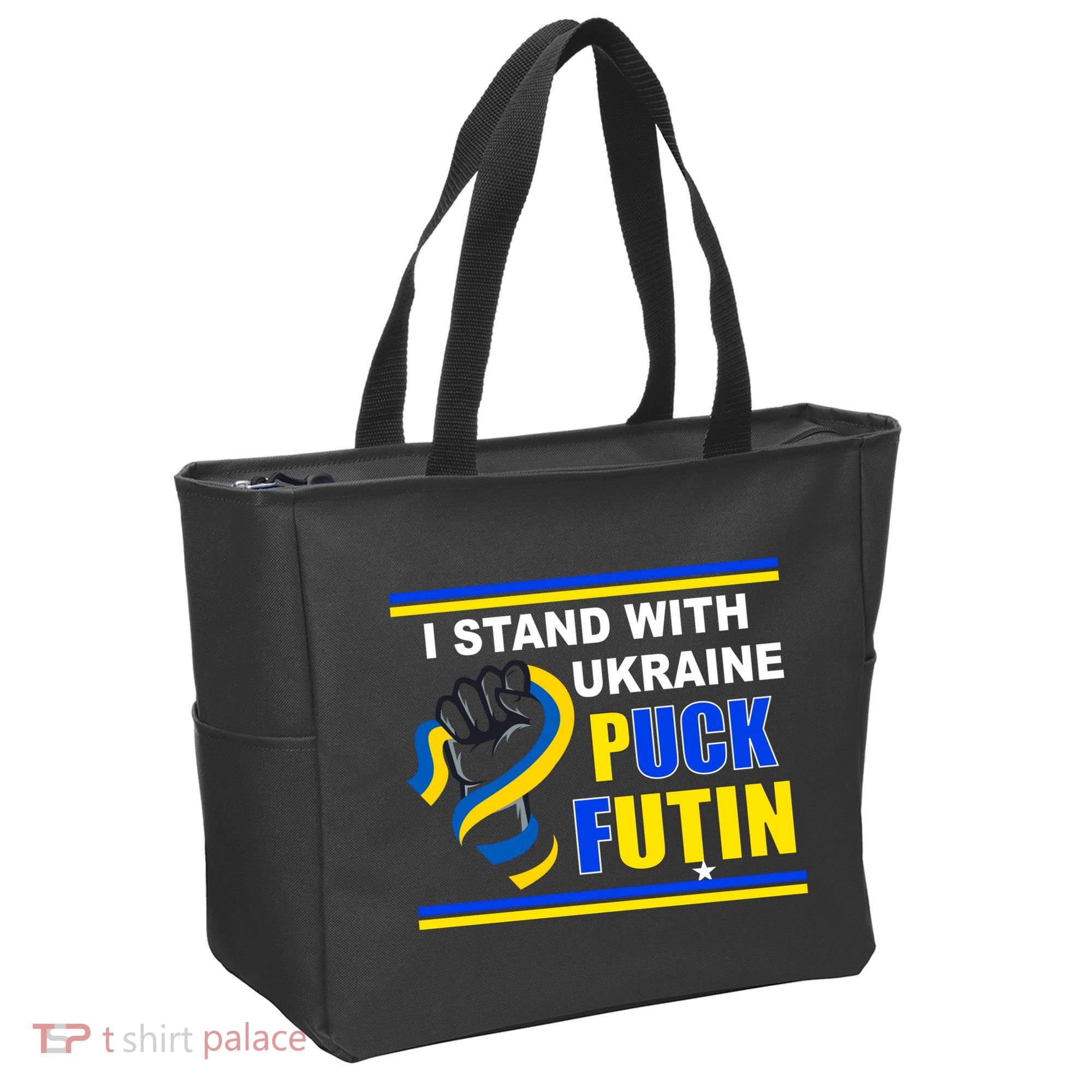 I Stand With Ukraine Puck Futin (Putin) Tote Bag
