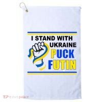 I Stand With Ukraine Puck Futin (Putin) Golf Towel thumb 0
