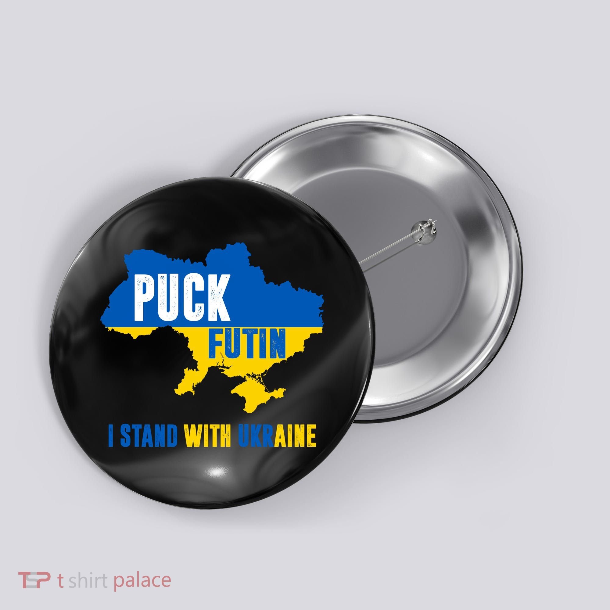 I Stand With Ukraine Puck Futin Button