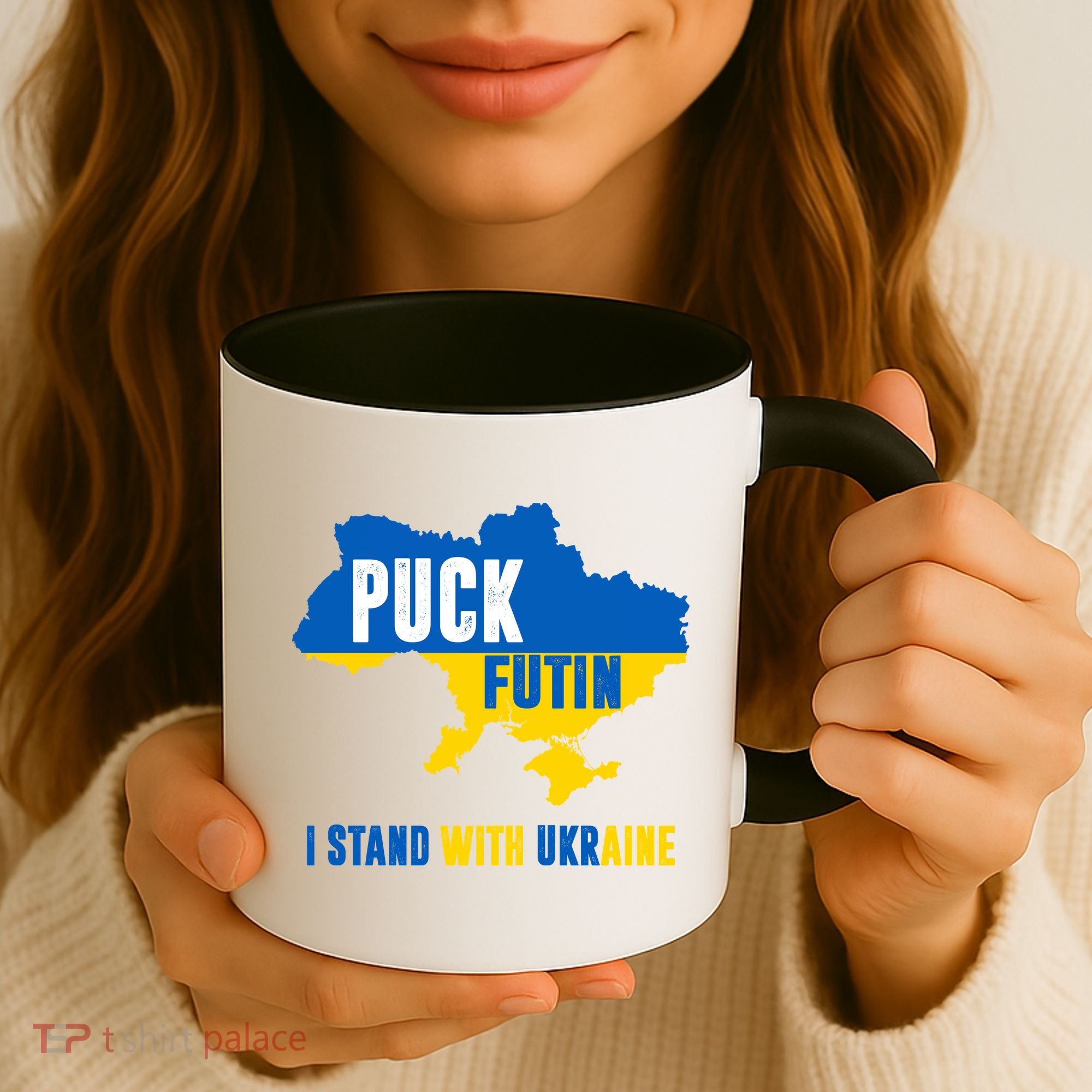 I Stand With Ukraine Puck Futin Coffee Mug