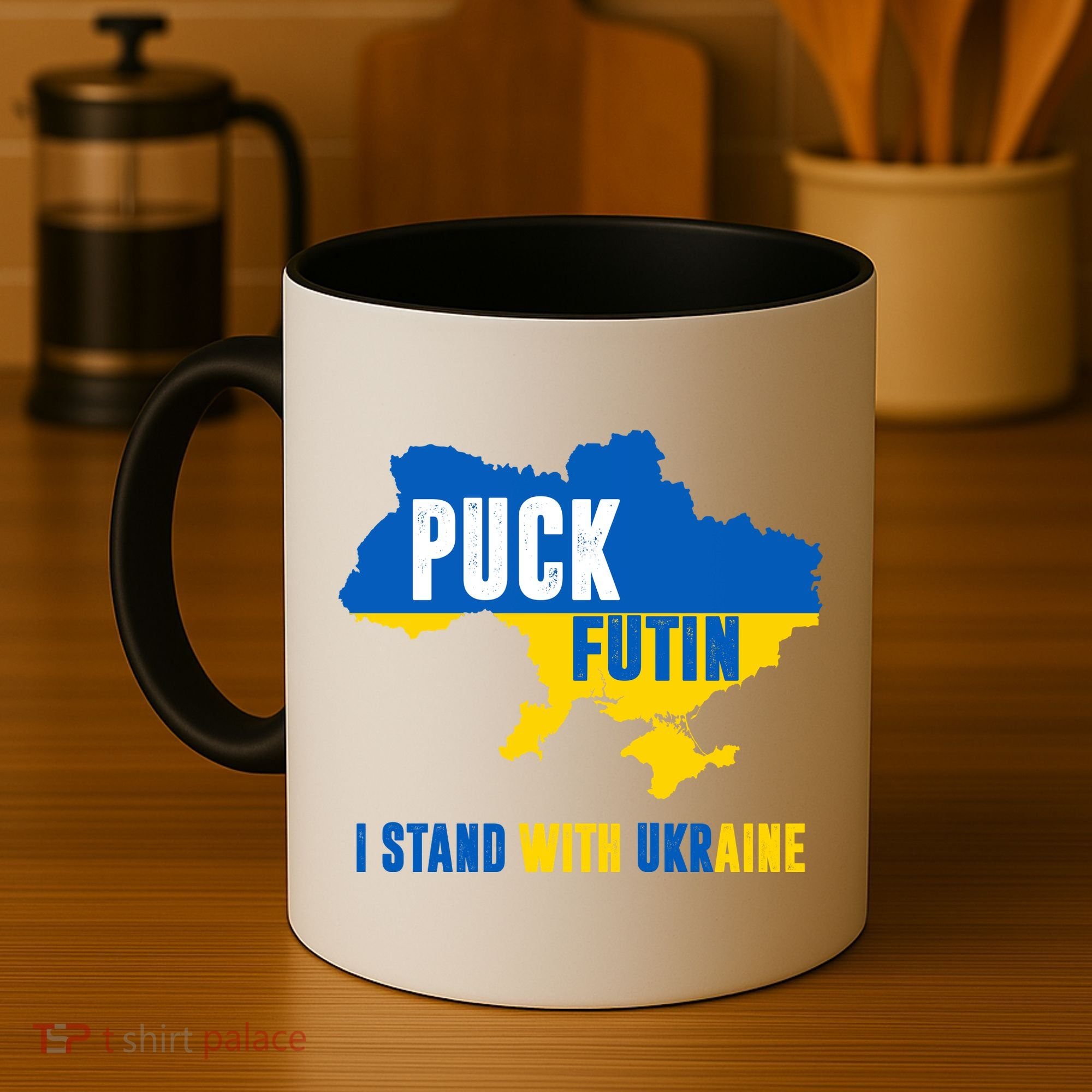 I Stand With Ukraine Puck Futin Coffee Mug