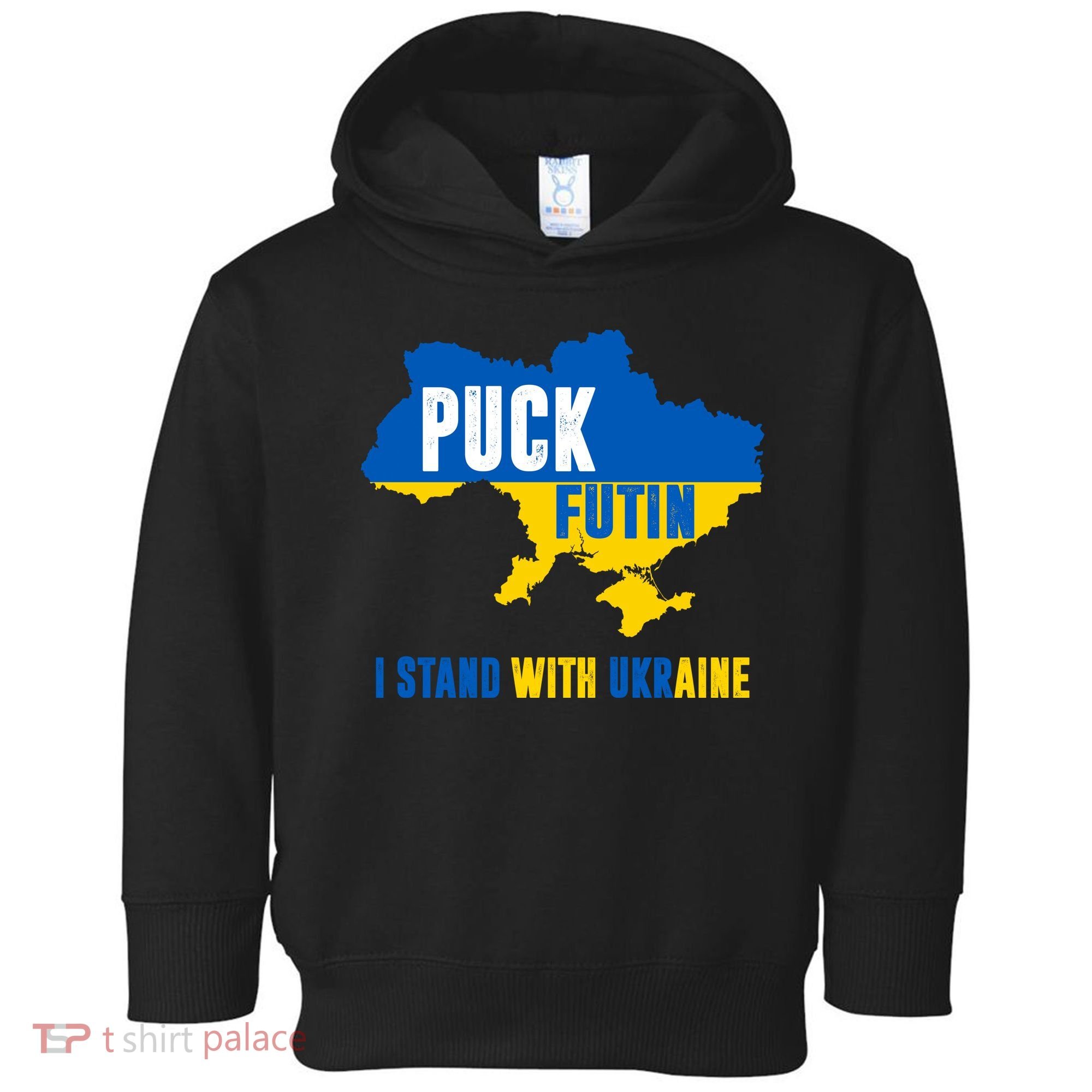 I Stand With Ukraine Puck Futin Toddler Hoodie