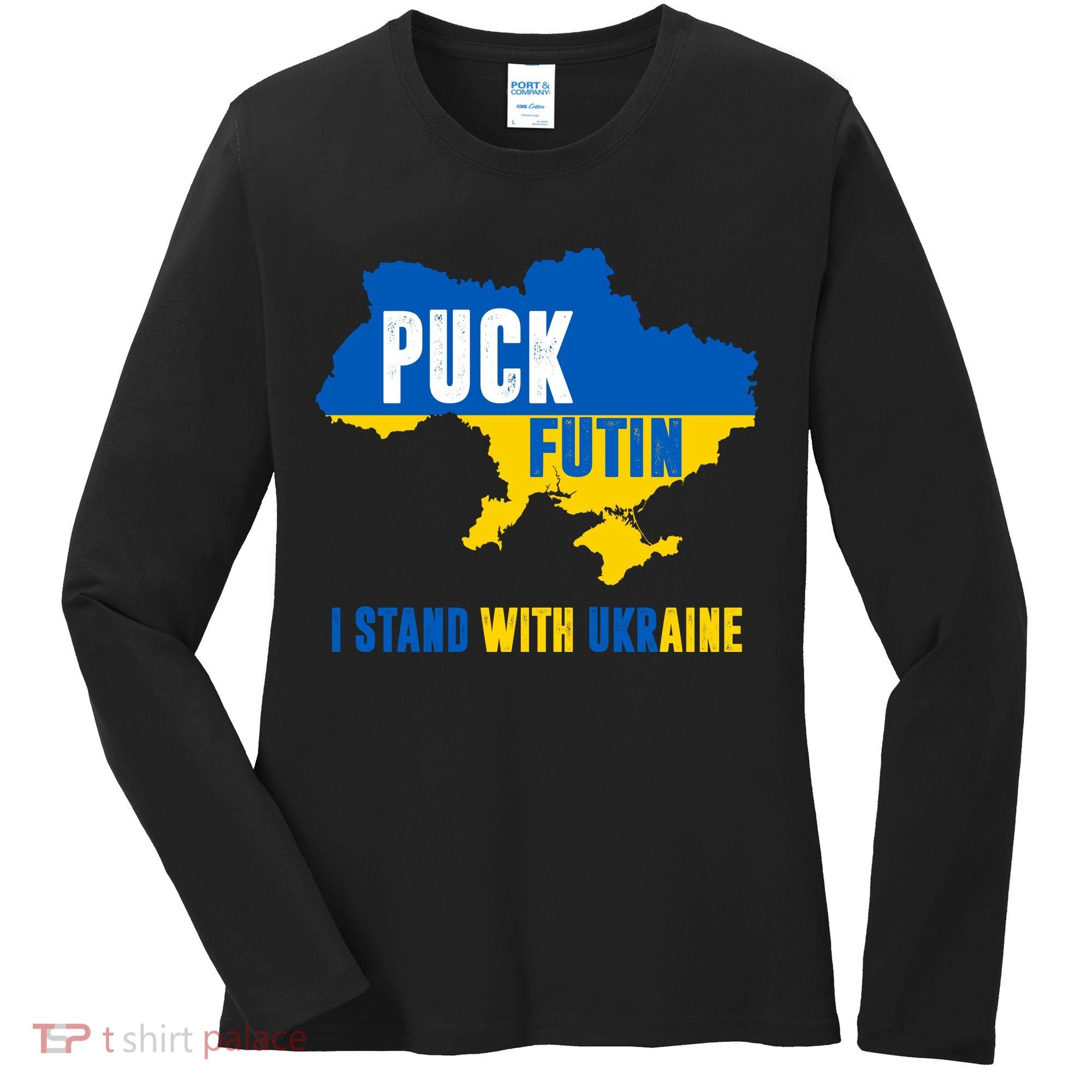 I Stand With Ukraine Puck Futin Women's Long Sleeve Shirt