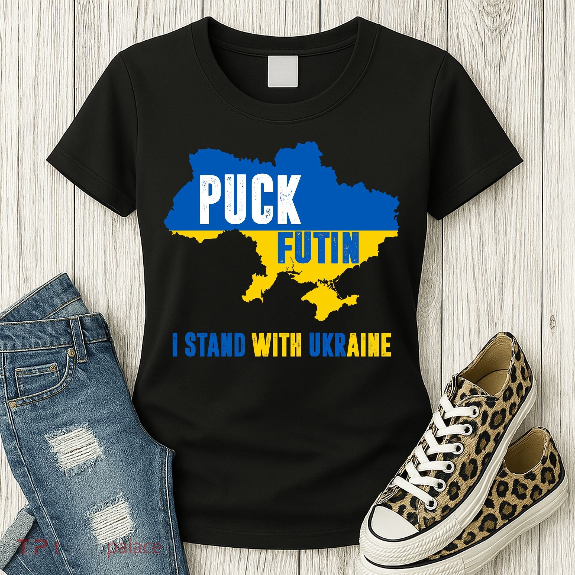 I Stand With Ukraine Puck Futin Women's T-Shirt