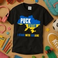 I Stand With Ukraine Puck Futin Kids T-Shirt thumb 3