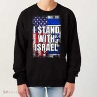 I Stand With Israel USA Israeli Flag Women's Sweatshirt thumb 0