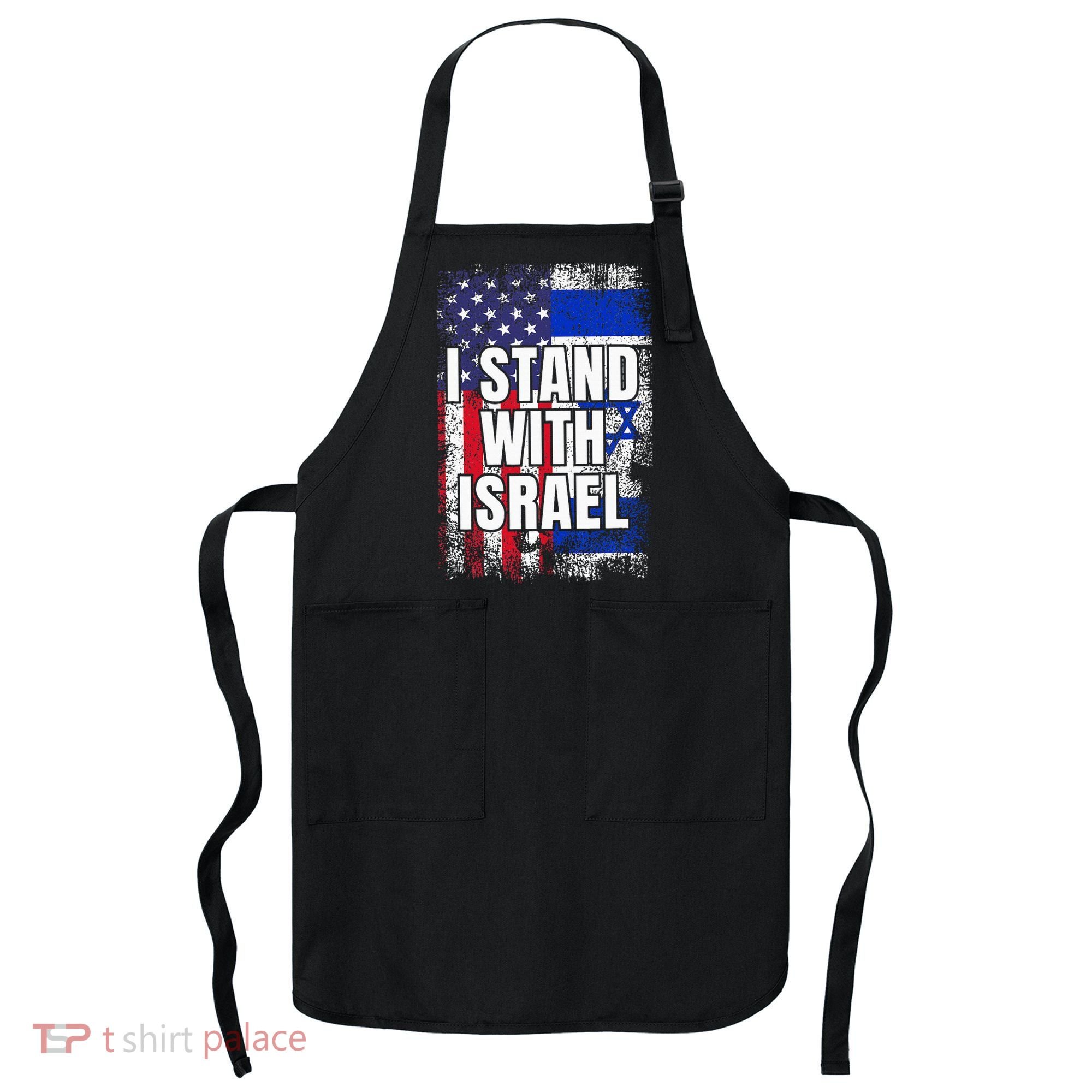 I Stand With Israel USA Israeli Flag Apron