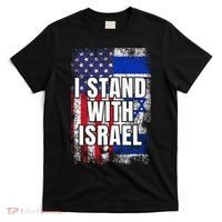 I Stand With Israel USA Israeli Flag T-Shirt thumb 0