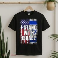 I Stand With Israel USA Israeli Flag T-Shirt thumb 2