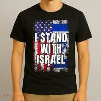 I Stand With Israel USA Israeli Flag T-Shirt thumb 3