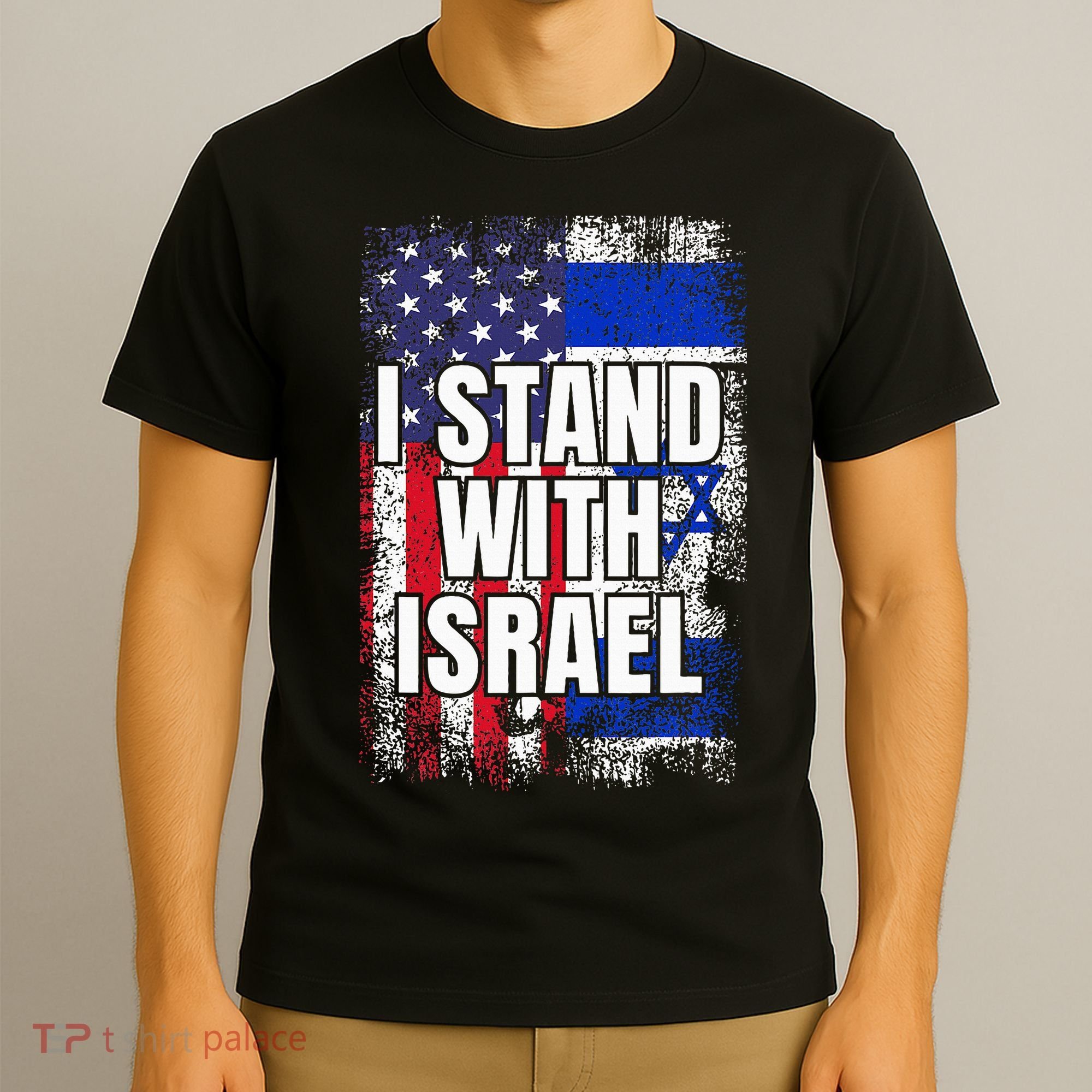 I Stand With Israel USA Israeli Flag T-Shirt