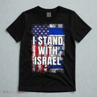 I Stand With Israel USA Israeli Flag T-Shirt thumb 5