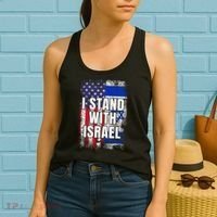 I Stand With Israel USA Israeli Flag Women's Tank Top thumb 2