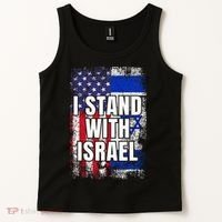 I Stand With Israel USA Israeli Flag Tank Top thumb 2