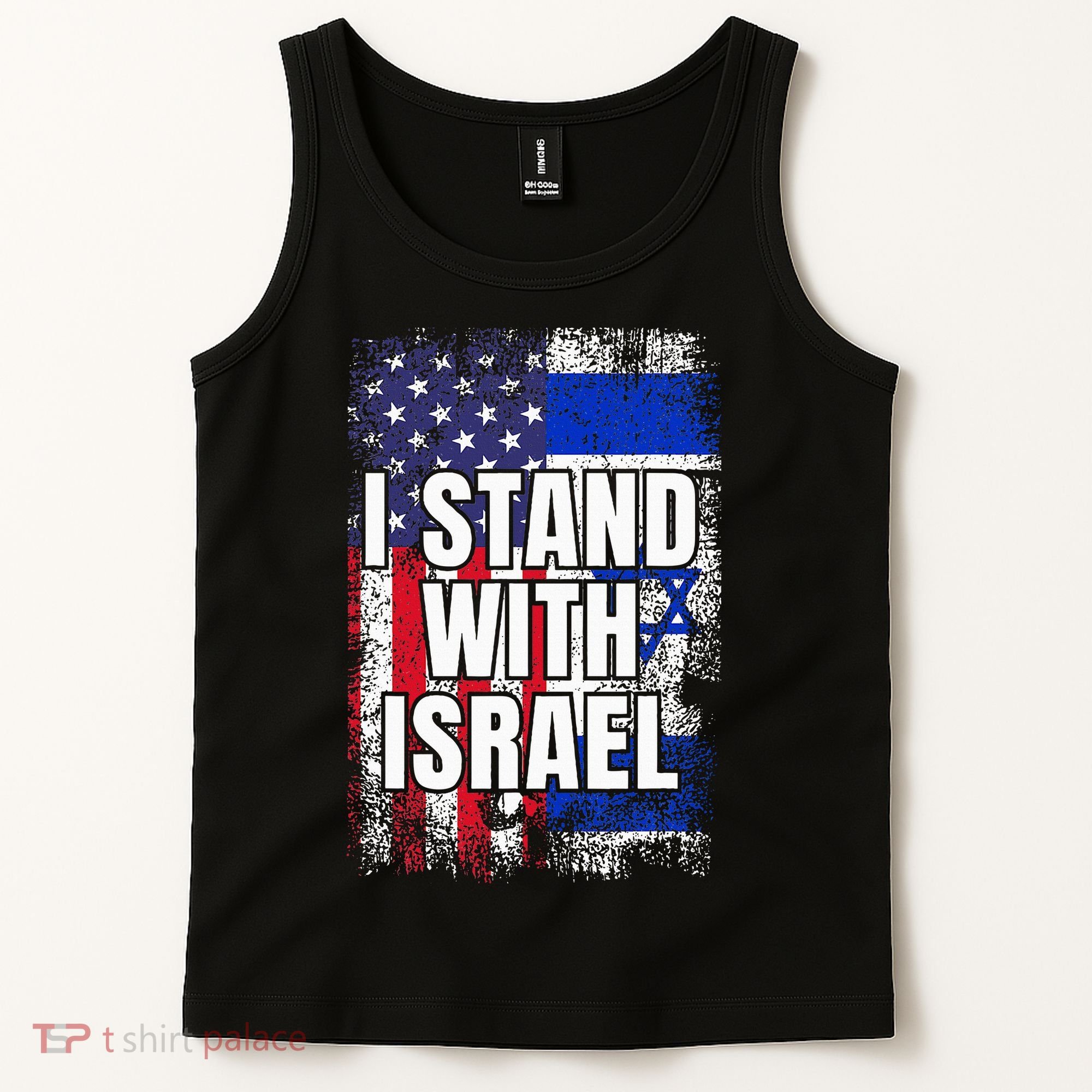 I Stand With Israel USA Israeli Flag Tank Top