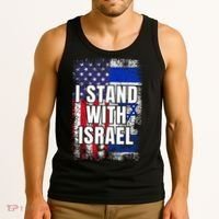 I Stand With Israel USA Israeli Flag Tank Top thumb 3