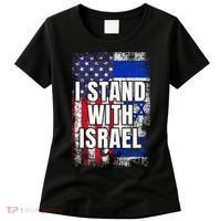 I Stand With Israel USA Israeli Flag Women's T-Shirt thumb 0