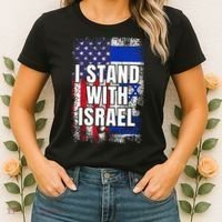 I Stand With Israel USA Israeli Flag Women's T-Shirt thumb 2
