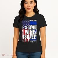 I Stand With Israel USA Israeli Flag Women's T-Shirt thumb 4