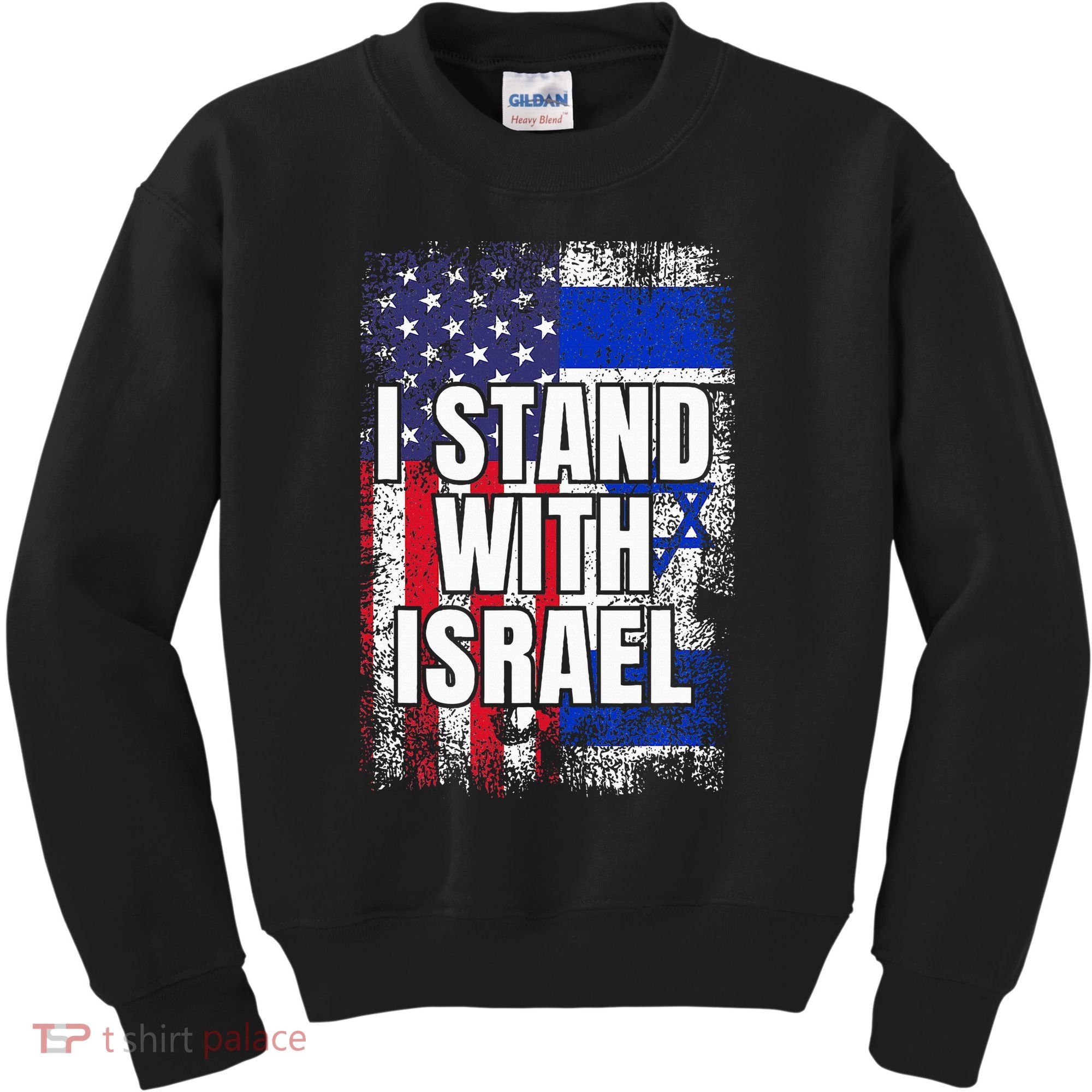 I Stand With Israel USA Israeli Flag Kids Sweatshirt