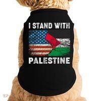 I Stand With Palestine Us Flag Palestinians Flag Doggie Tank thumb 0