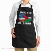 I Stand With Palestine Us Flag Palestinians Flag Apron thumb 2
