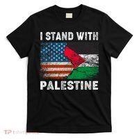 I Stand With Palestine Us Flag Palestinians Flag T-Shirt thumb 0