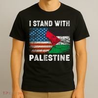 I Stand With Palestine Us Flag Palestinians Flag T-Shirt thumb 3