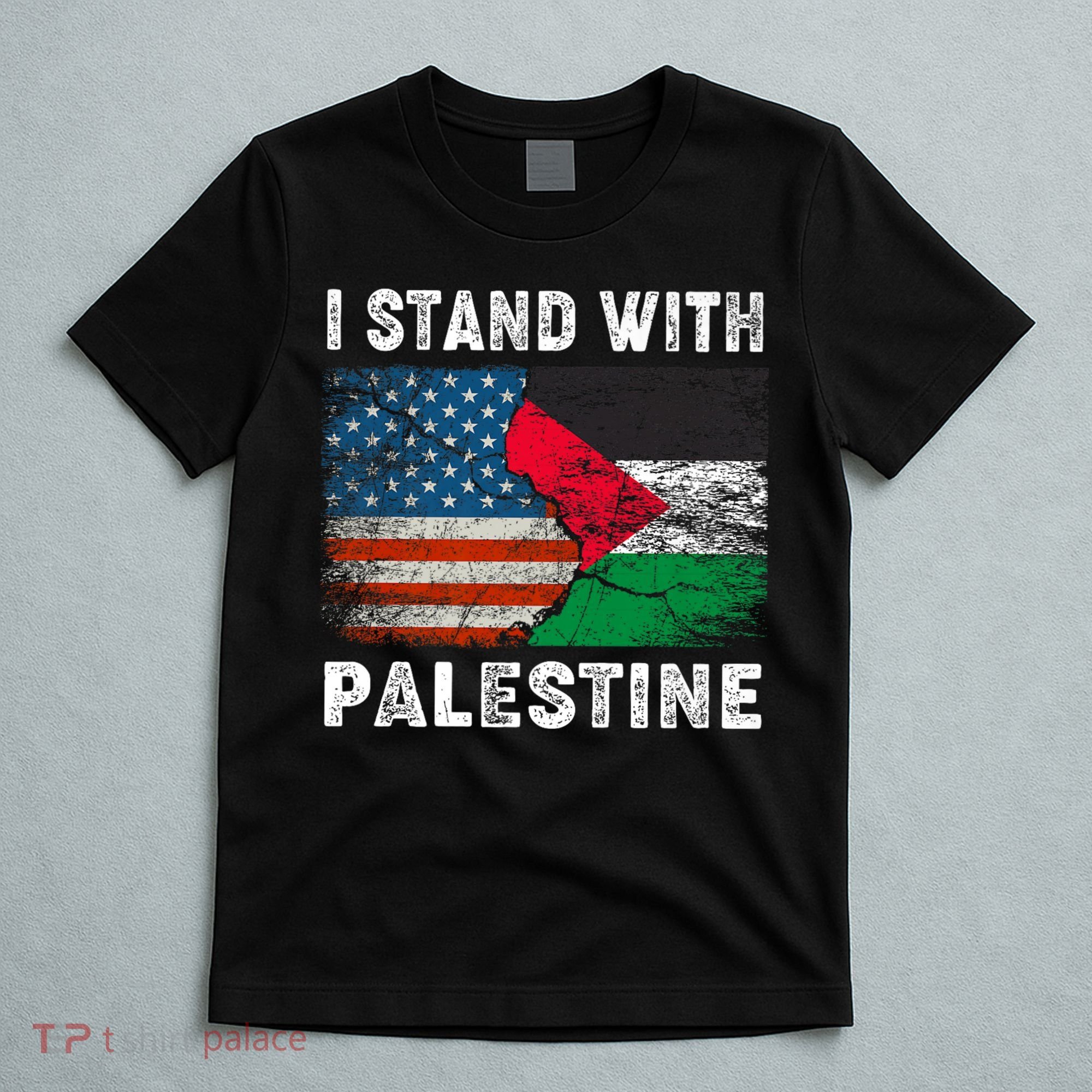 I Stand With Palestine Us Flag Palestinians Flag T-Shirt