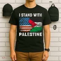 I Stand With Palestine Us Flag Palestinians Flag T-Shirt thumb 6