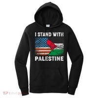 I Stand With Palestine Us Flag Palestinians Flag Women's Hoodie thumb 0